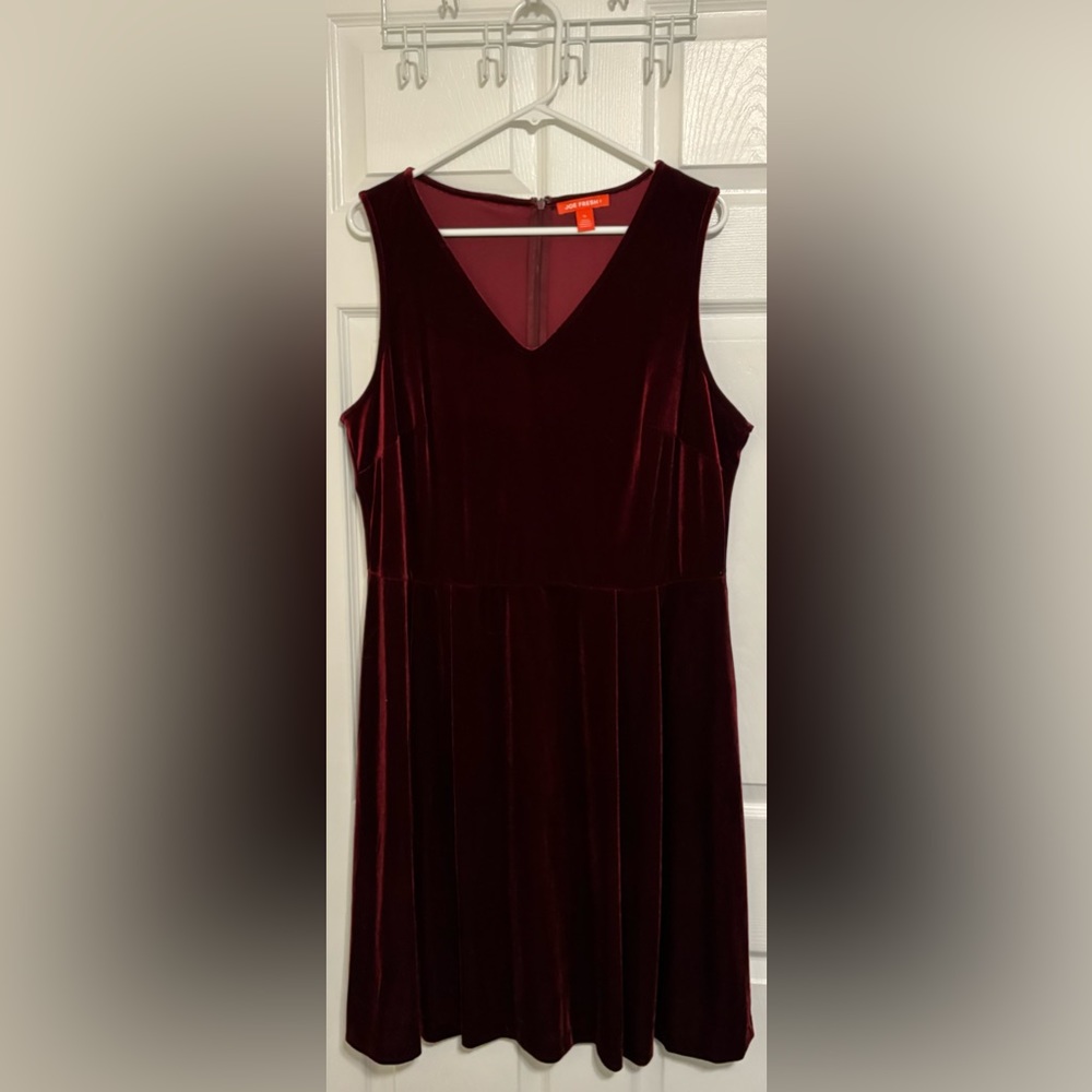 Burgundy, velvet, sleeveless, 1X, Joe Fresh